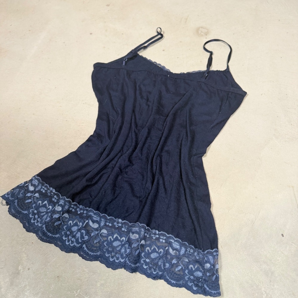 Maurices Navy Blue Lace Trim Cami Top Small Sleeveless Adjustable Straps summer - Picture 3 of 4
